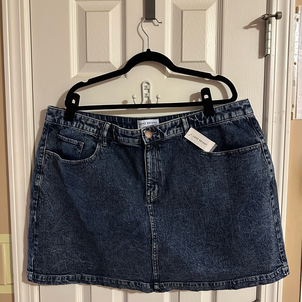 Lane Bryant Dark Blue Denim Mini Skirt